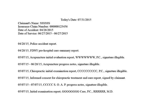 Basic Chronology Sample