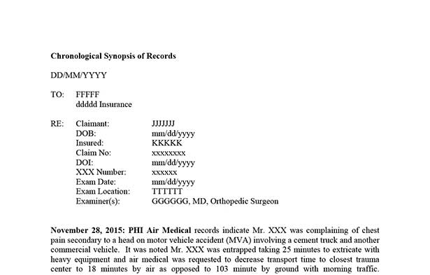High Chronology Sample